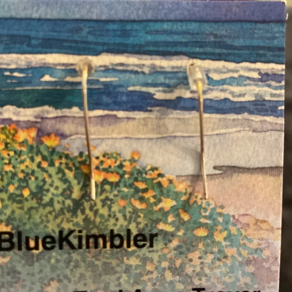 FINAL NEW BlueKimbler Solid Sterling Silver & Shell Dangling Earrings - Picture 4 of 4